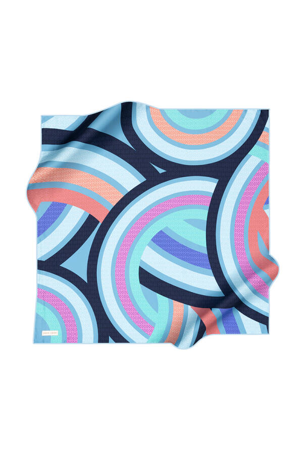 Geometrik Desenli Pierre Cardin Krep Saten Eşarp - 1