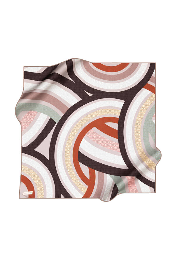 Geometrik Desenli Pierre Cardin Krep Saten Eşarp - 1