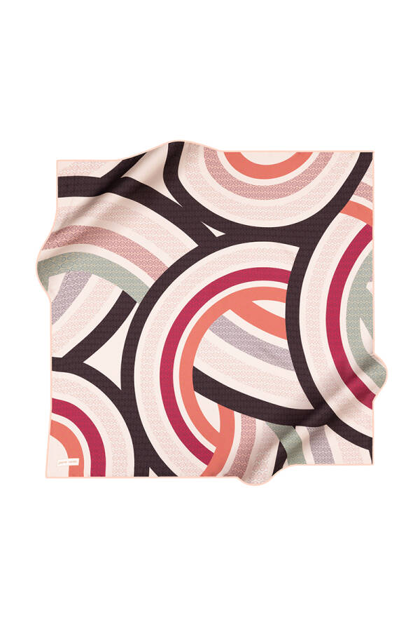 Geometrik Desenli Pierre Cardin Krep Saten Eşarp - 1
