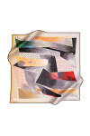 Geometrik Desenli 90X90 İpek Krep Saten Eşarp - 1