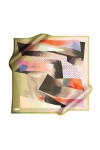 Geometrik Desenli 90X90 İpek Krep Saten Eşarp 