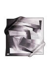 Geometrik Desenli 90X90 İpek Krep Saten Eşarp 