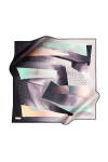 Geometrik Desenli 90X90 İpek Krep Saten Eşarp 