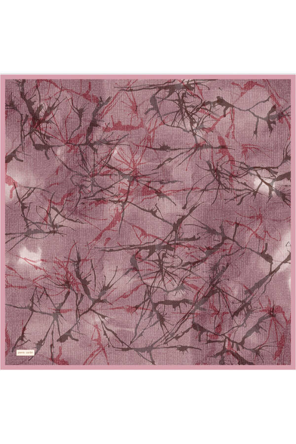 Renkli 90X90 İpek Krep Saten Eşarp - 1