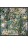 Yeşil 90X90 İpek Krep Saten Eşarp 