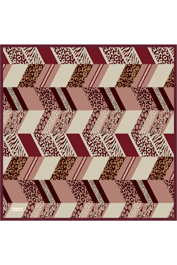 Pembe 90X90 İpek Krep Saten Eşarp - 1