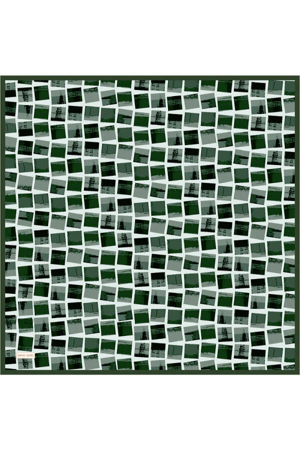 Yeşil 90X90 İpek Twill Eşarp - 1