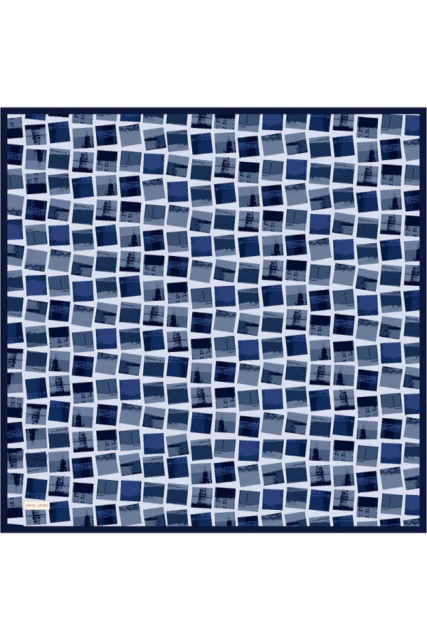 Mavi 90X90 İpek Twill Eşarp - 1