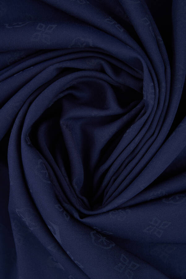 Lacivert Cotton Şal - 2