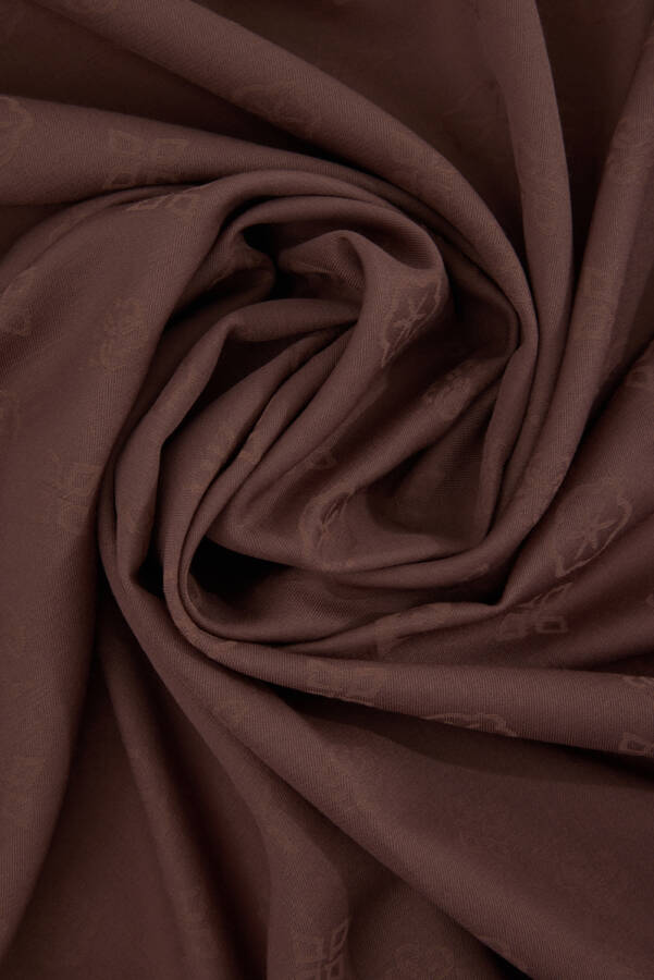 Koyu Kahverengi Cotton Şal - 2