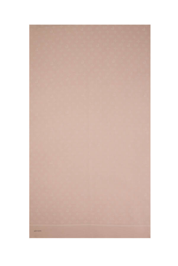 Bej Polyester Dikdörtgen Desenli Şal - 3