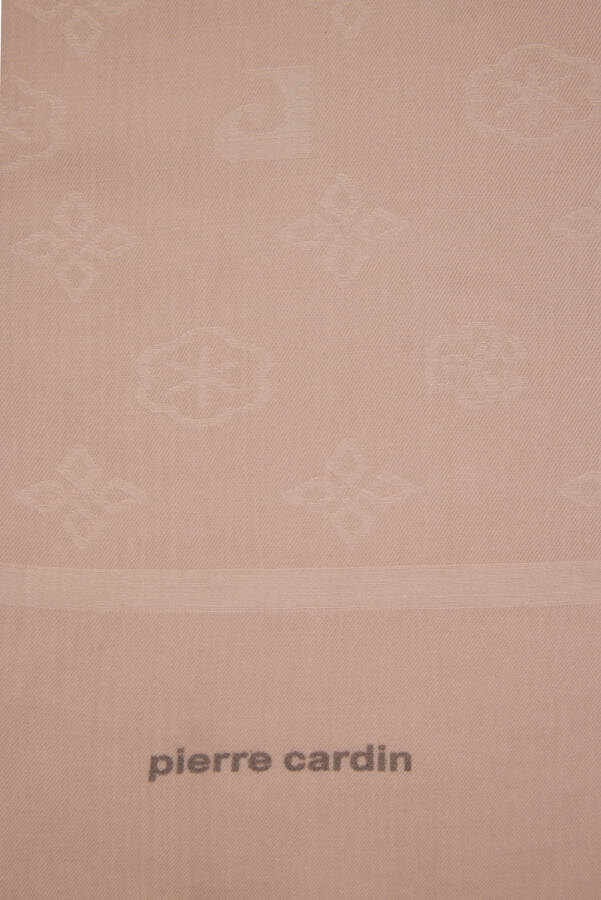 Bej Polyester Dikdörtgen Desenli Şal - 4