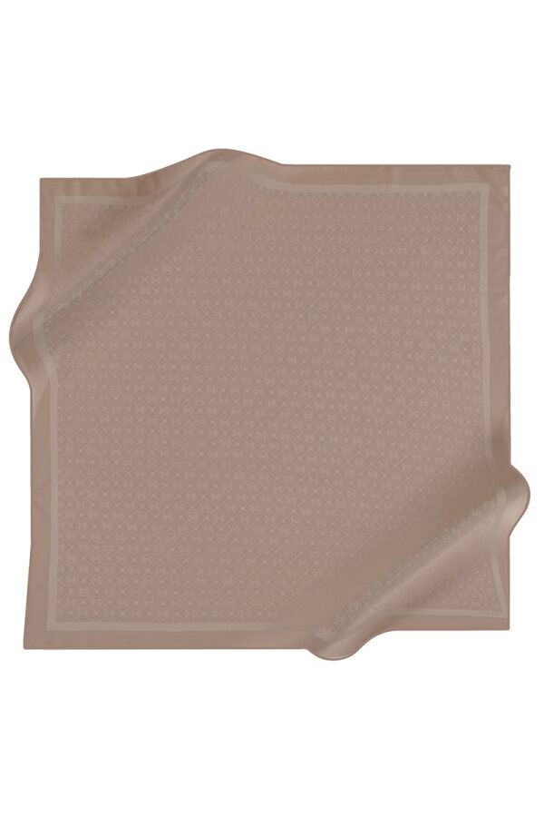 Koyu Bej Polyester Eşarp - 1