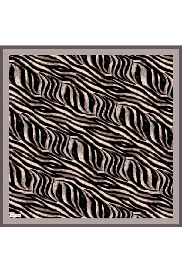 Kahverengi 90X90 Pierre Cardin İpek Tivil Eşarp - Pierre Cardin