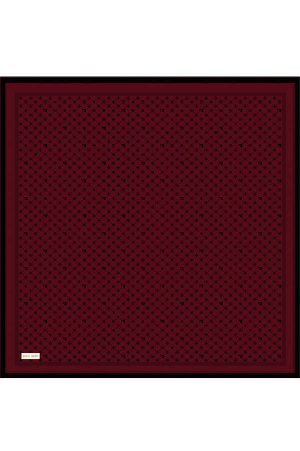 Bordo 90X90 İpek Krep Saten Eşarp - Pierre Cardin