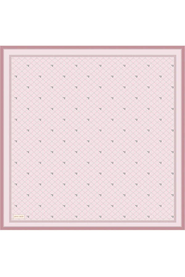 Açık Pembe 90X90 İpek Krep Saten Eşarp - 1