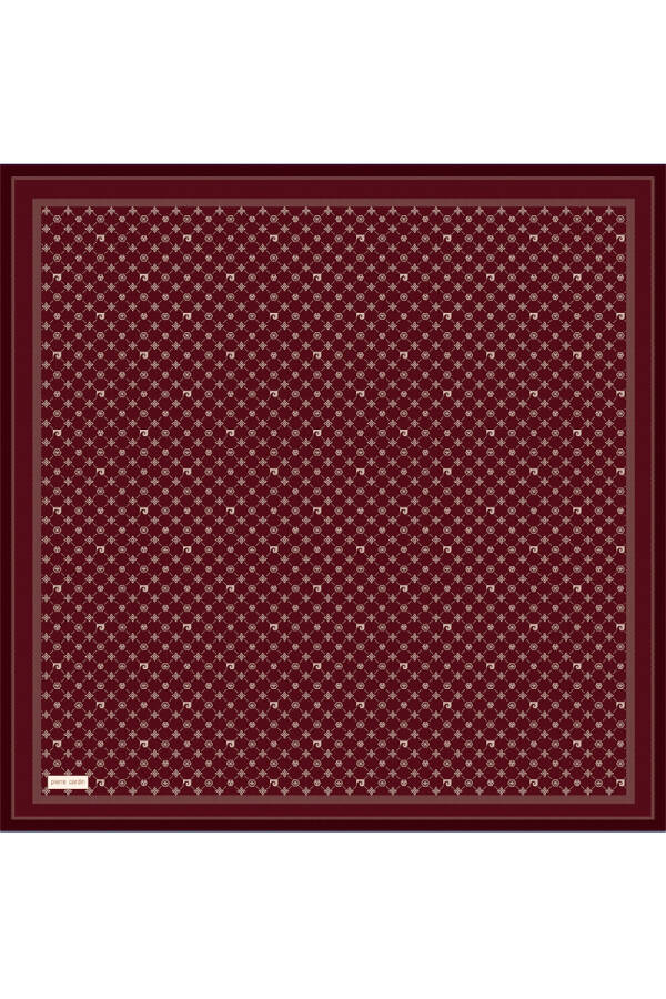Kırmızı 90X90 İpek Krep Saten Eşarp - 1