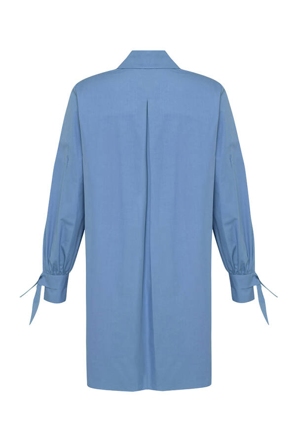 Mavi Robalı Keten Tunik - 3