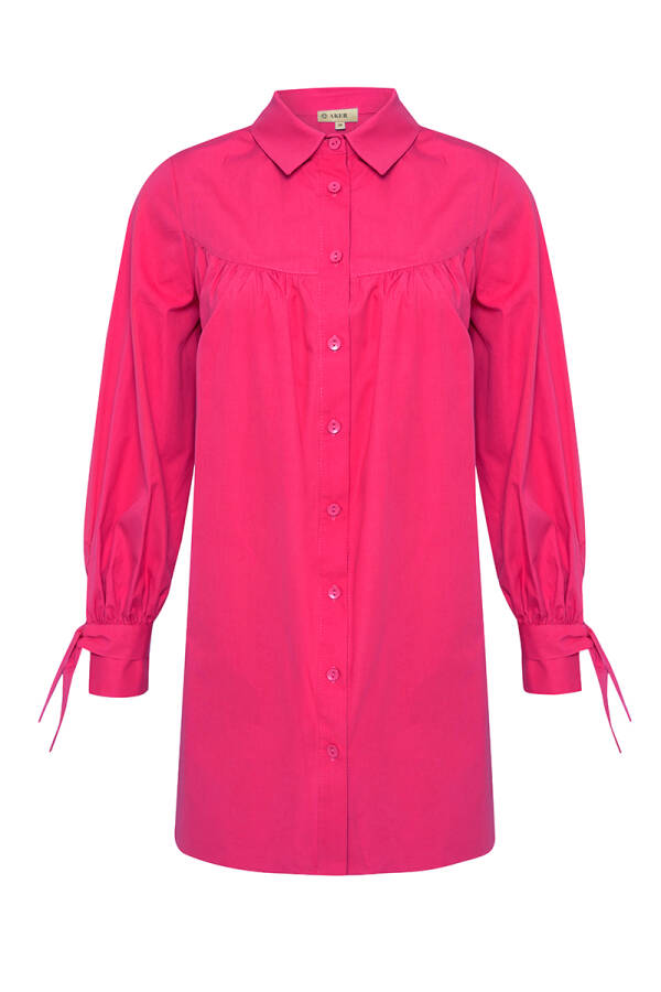 Fuşya Robalı Keten Tunik - 1
