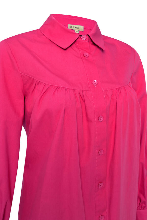 Fuşya Robalı Keten Tunik - 2