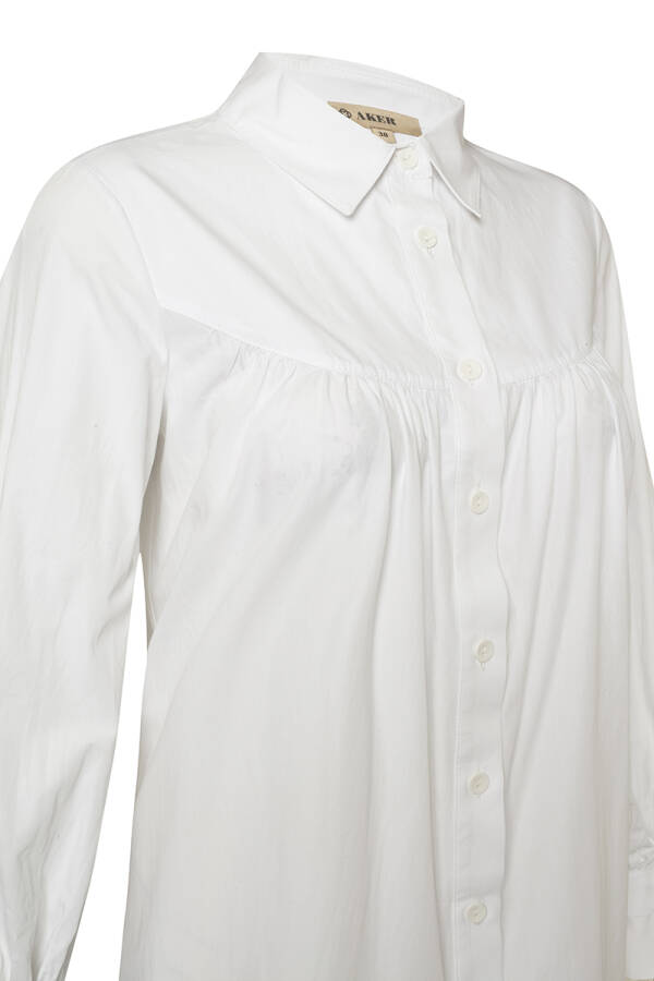 Beyaz Robalı Keten Tunik - 2