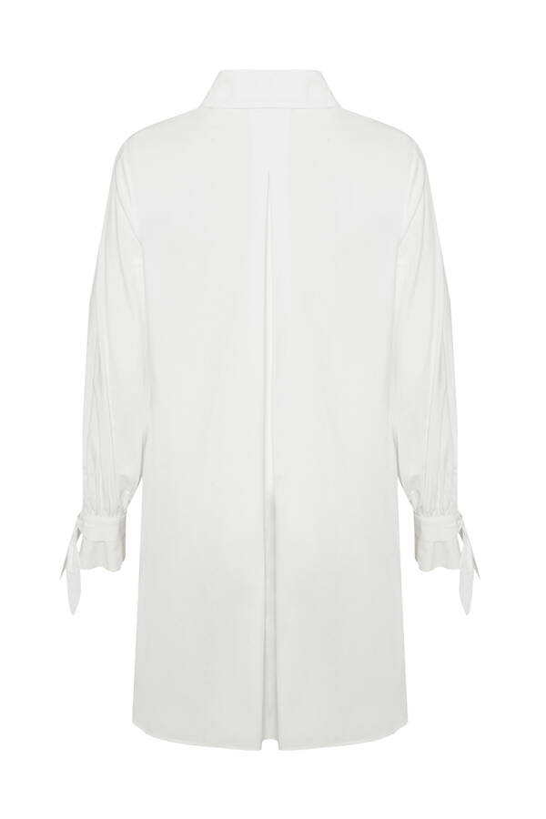 Beyaz Robalı Keten Tunik - 3