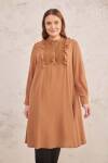 Kahverengi Robası Dantelli Tunik - 2