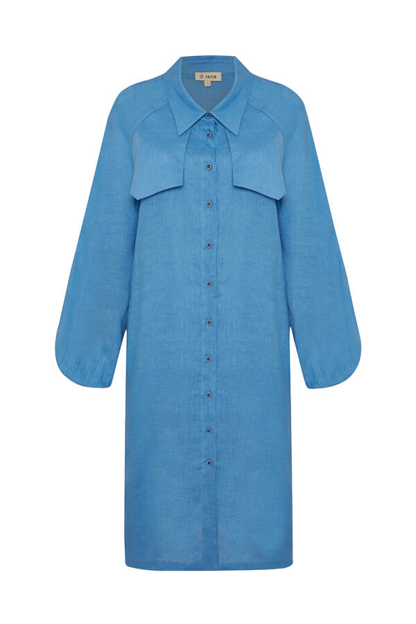 İndigo Rüzgarlık Detaylı Tunik - 1