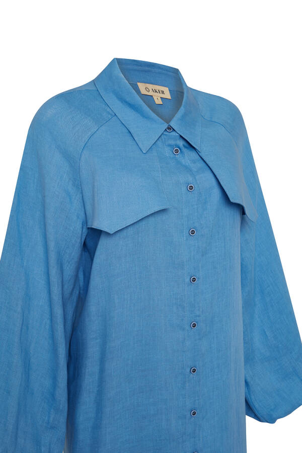 İndigo Rüzgarlık Detaylı Tunik - 2