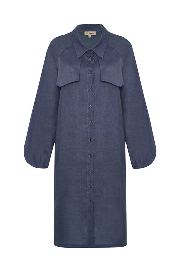 Lacivert Rüzgarlık Detaylı Tunik - 1