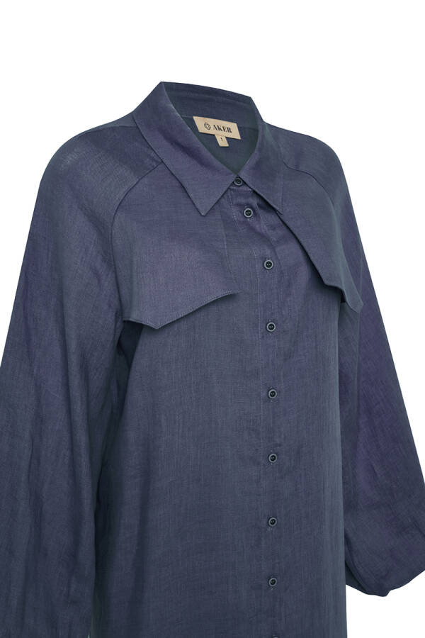 Lacivert Rüzgarlık Detaylı Tunik - 2