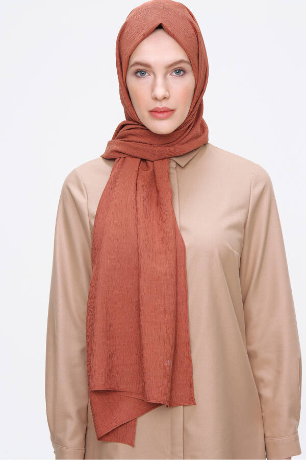 Tarçın 72X190 CM Kırınkıl Şal - 1
