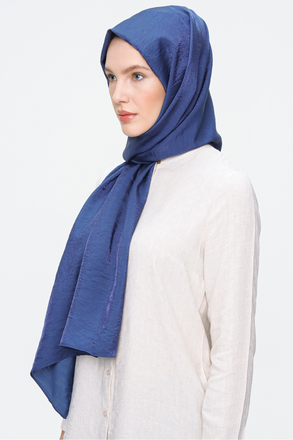 Lacivert 70X190 CM Işıltılı Abiye Şal - 2