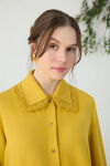 Safran Dantel Yakalı Bluz - 5