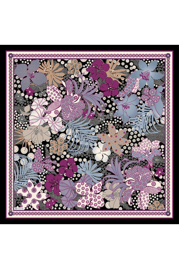 Çiçek Desenli Soft Touch Eşarp - 1