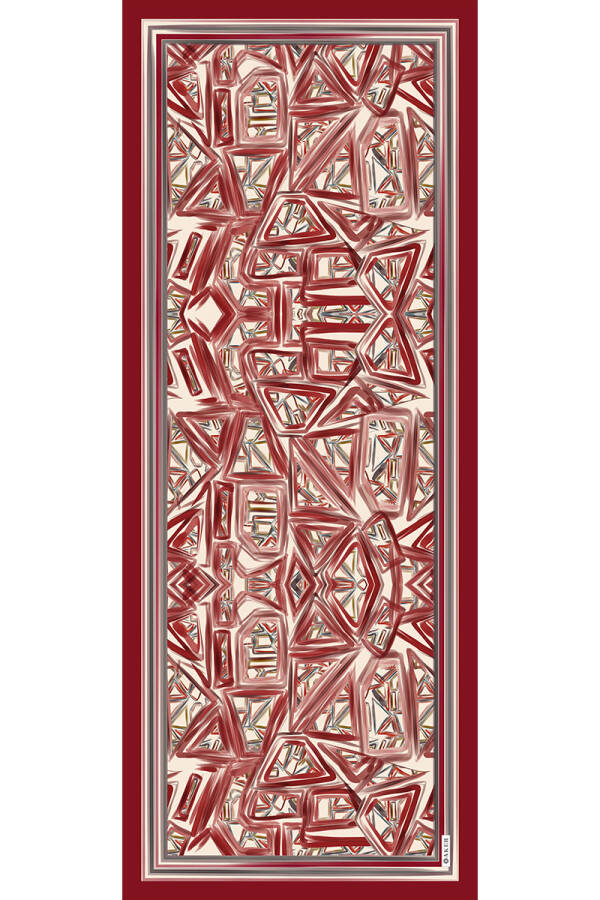 Geometrik Desenli Soft Touch Şal - Aker