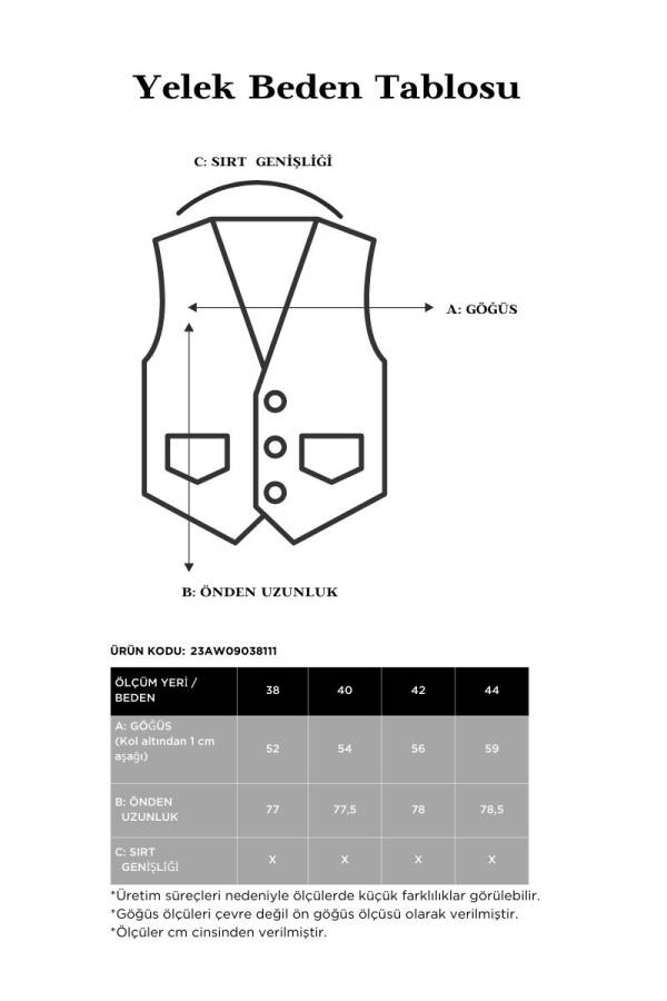 Saks Cep Detaylı Yelek - 7