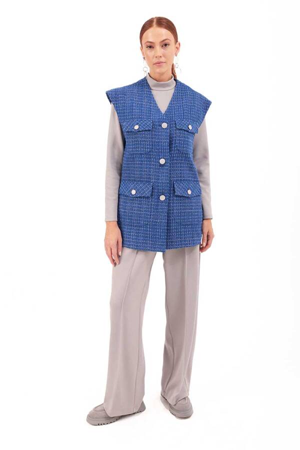 Saks Cep Detaylı Yelek - 3