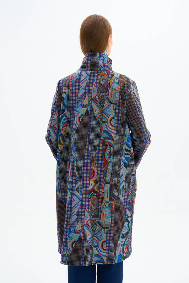 Saks Fermuarlı Desenli Spor Kap - 6