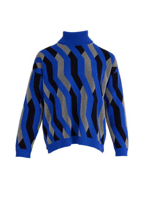 Saks Tam Balıkçı Triko Bluz - 1