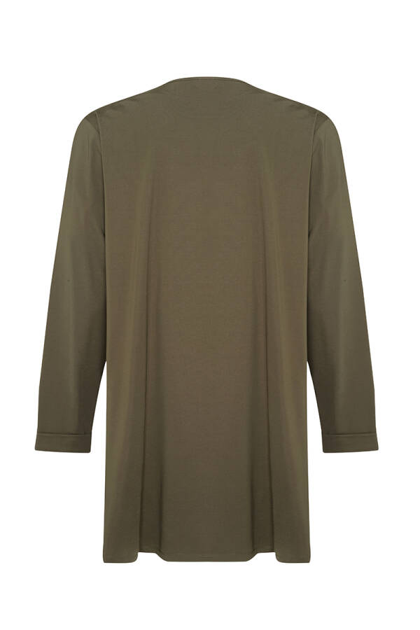 Haki Şal Yaka İçi Yarım Kollu Tween Set - 3