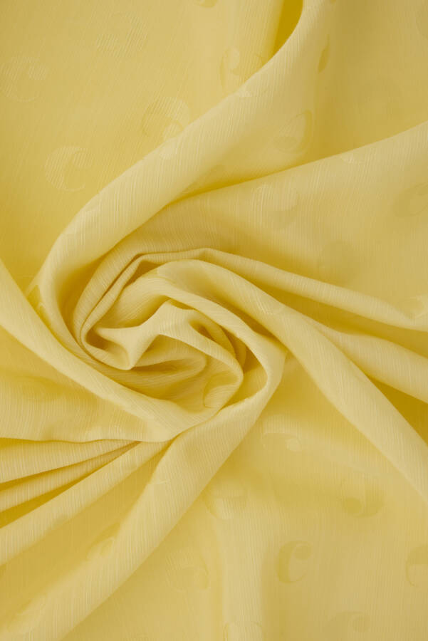 Sarı 75X200 B.Cacharel Logolu İpek Koton Jakar Etol - 3