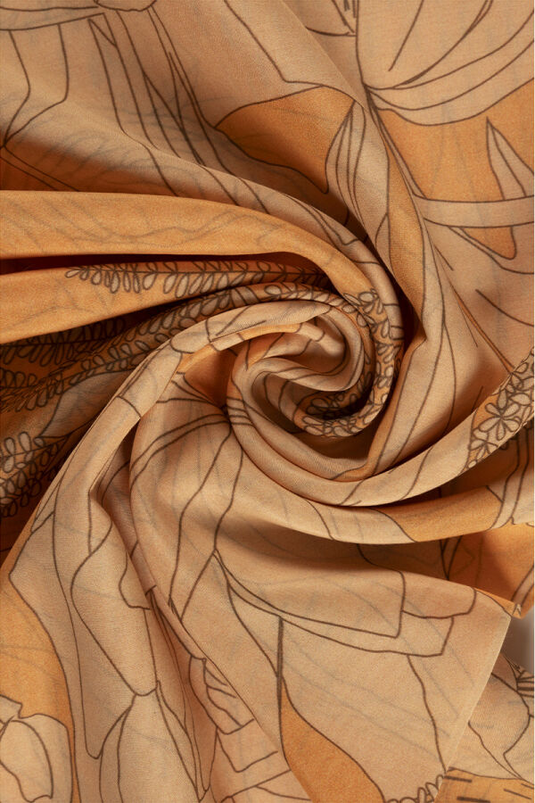 Sarı 75X200 İpek Koton Şal - 2