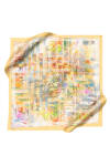 Sarı 90X90 İpek Krep Saten Eşarp 