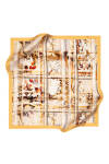 Sarı 90X90 İpek Krep Saten Eşarp 