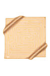 Sarı 90X90 İpek Krep Saten Eşarp 
