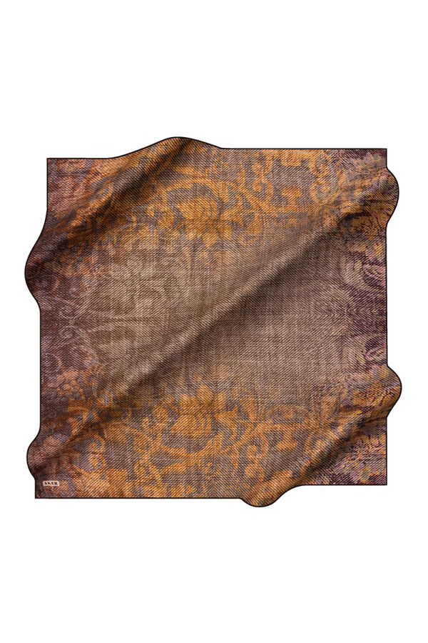 Sarı 90X90 İpek Krep Saten Eşarp - Aker