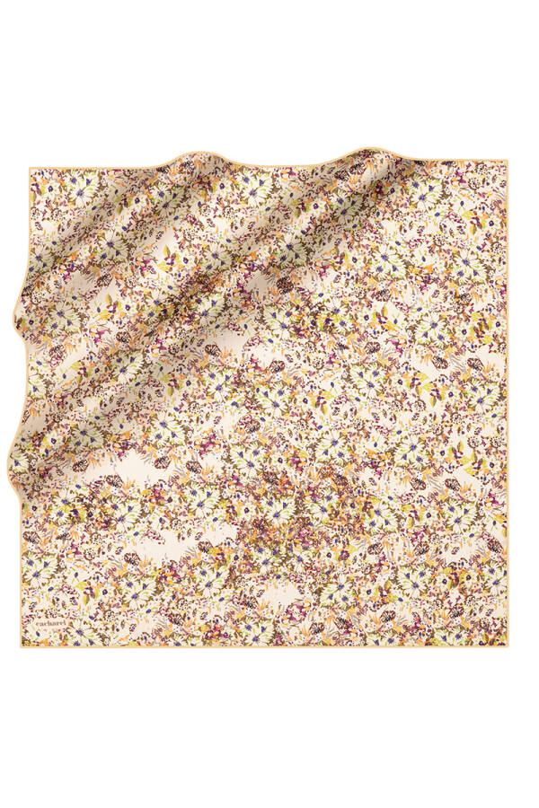 Sarı 90X90 İpek Twill Eşarp - 1