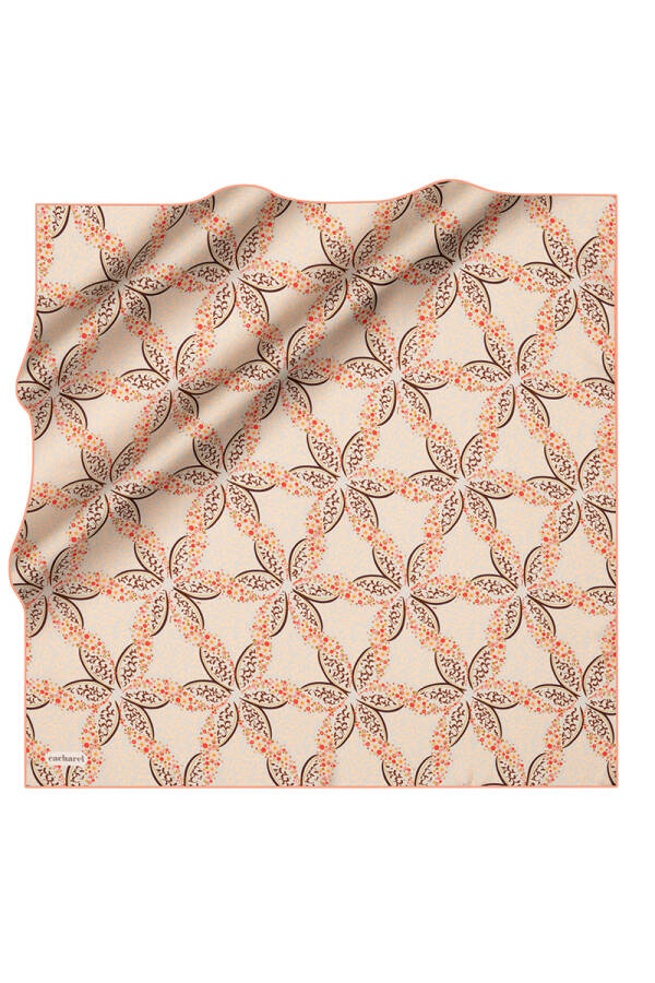 Sarı 90X90 İpek Twill Eşarp - Cacharel