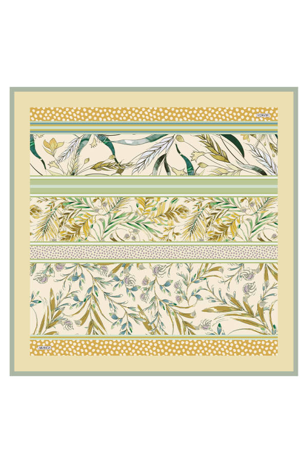 Sarı 90X90 İpek Twill Eşarp - 1